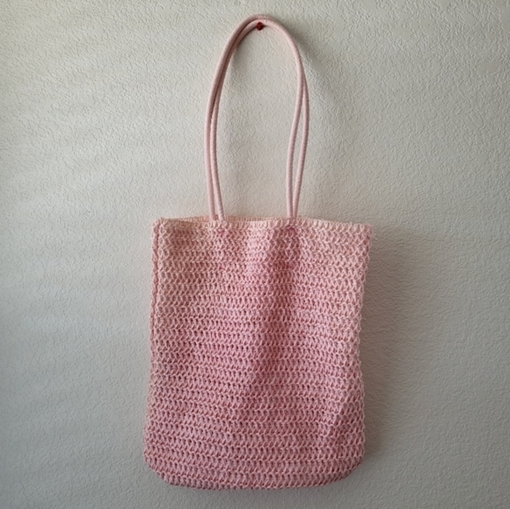 Forever‎ 21 Paper Yarn Woven Pink Tote Bag